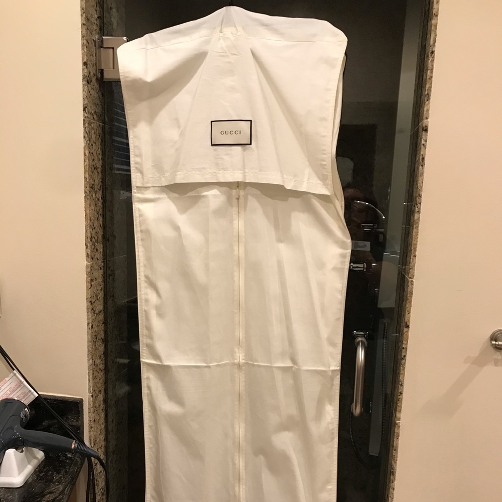 Authentic Gucci fabric garment bag with hanger